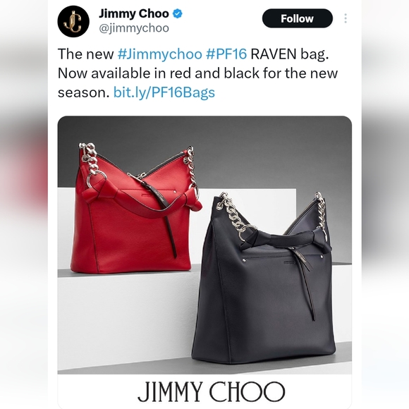 Authentic Jimmy Choo Raven Bag Black Nappa Leather - Picture 14 of 15